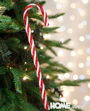 Lizalica Candy cane u obliku drške kišobrana ukras za bor - 25.3 cm